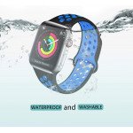 Wholesale Breathable Sport Strap Wristband Replacement for Apple Watch Series 9/8/7/6/5/4/3/2/1/SE - 41MM/40MM/38MM (Black Blue)